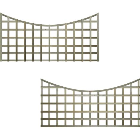 Premier 6ft x 3ft Concave Top Standard Square Garden Trellis Panel