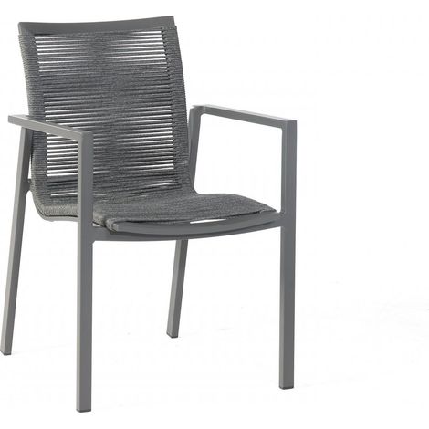 Sonnenpartner Sessel Line Alu/Polyrope dark-grey (1/5)