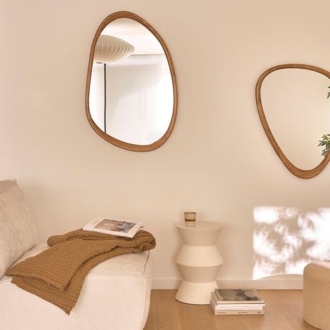 Miroir décoration organique en mindi massif 90 cm
