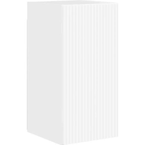 Mobile TV da parete moderno con pratico spazio portaoggetti 30 x 31 x 60 cm in legno multistrato bianco lucido 020054957