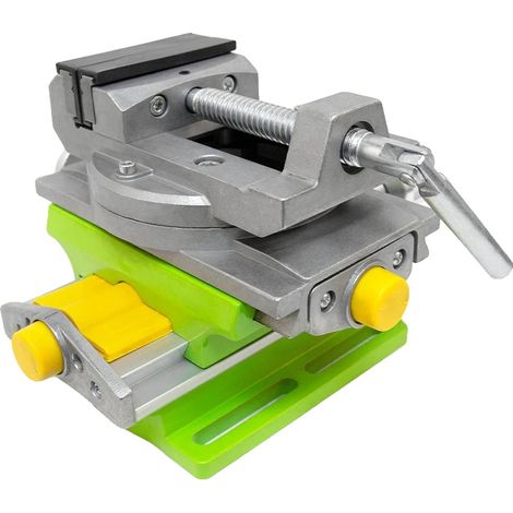 Étau de fraisage et de perçage, alliage d'aluminium, course de l'axe X 80 mm, course de l'axe Y 67 mm, angle de rotation 90°, taille de serrage maximale 77 mm (1/5)