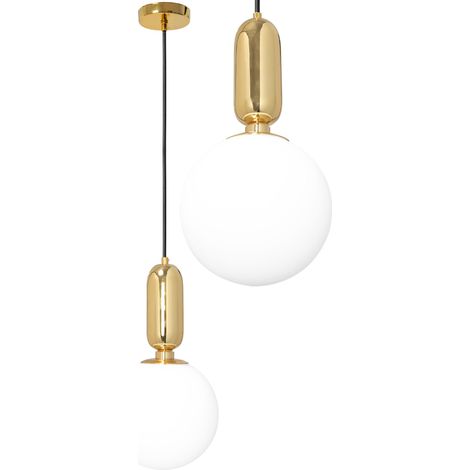 LAMPADA da SOFFITTO PENSILE DI VETRO METALLICO ORO GOLD  APP474-1CP