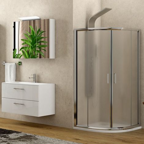 Box doccia 80x80 semicircolare vetro opaco altezza 180cm  K400 kamalu