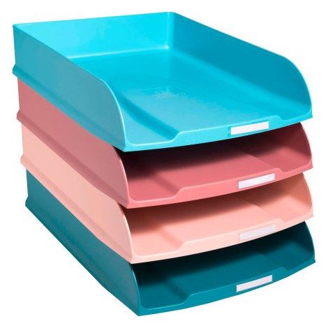 Lot de 4 corbeilles à courrier Exacompta Combo Styli Skandi coloris assortis