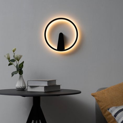 Minimalistische Wandleuchte mit schwarzem LED-Ring - Scott