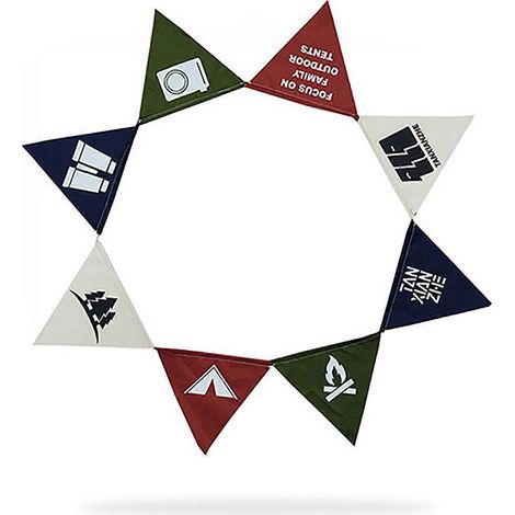 Guirlande de fanions triangulaires en coton, 16 fanions décoratifs, idéale pour décorer une tente de camping. (1/5)