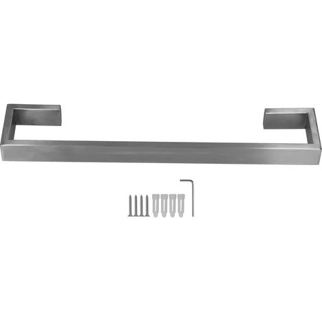 Porte-serviettes 40 cm, couleur argent, pour salle de bain et cuisine (1/5)