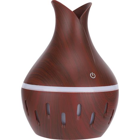 Diffuseur d'arômes portable USB, brumisateur d'air, humidificateur de bureau avec lumière colorée, 300 ml, aspect bois (1/5)