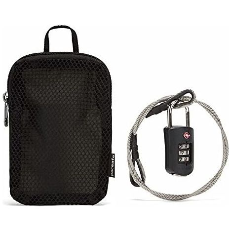 Pacsafe Prosafe 1000 Combination Lock with Steel Cable Black