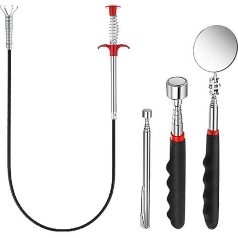 Telescopic Magnet, Telescopic Claw, Magnetic Telescopic Rod with Telescopic Mirror, Flexible and Retractable, for Tool Taking, Maintenance, Inspection (1/5)