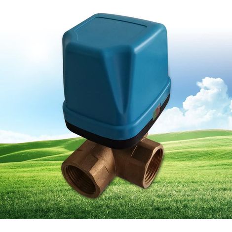 3 Wege Motorkugelhahn, Elektrische Ventil 3-Wege Zonenventil Dreiwegeventil, Kugelhahn Elektrisch Kugelventil Geeignet für Gebläsekonvektoren und Wasserregelsysteme für Klimaanlagen
