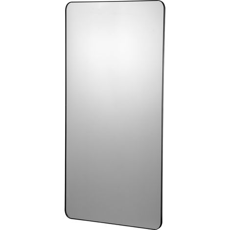 Mophorn Specchio per il trucco da parete, 28" x 60", vetro spesso 0,15", telaio in lega di alluminio, pellicola antideflagrante, antigraffio, con staffa a forma di Z per bagno, camera da letto (1/5)