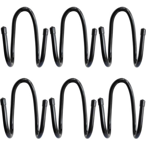 Lot de 6 crochets pour clôture en grillage, supports pour râteaux à feuilles, poteaux de piscine, épuisettes, brosses, skimmers, tuyaux d'aspirateur, etc., crochets pour clôture en grillage, noirs (1/5)
