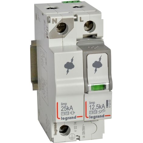 Scaricatore di sovratensione quadro principale 1P+N Tipo 1+2 Iimp 12,5kA Legrand - LEG412274