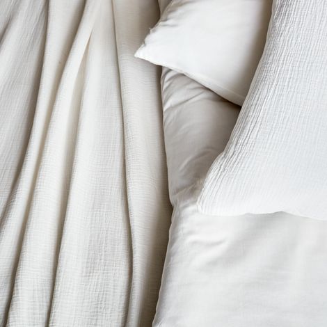 Set biancheria da letto in cotone bianco (1/2)