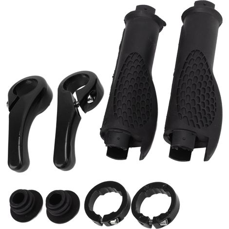 Ergonomische, rutschfeste, komfortable und langlebige schwarze Gummi-Fahrradlenkergriffe. (1/5)