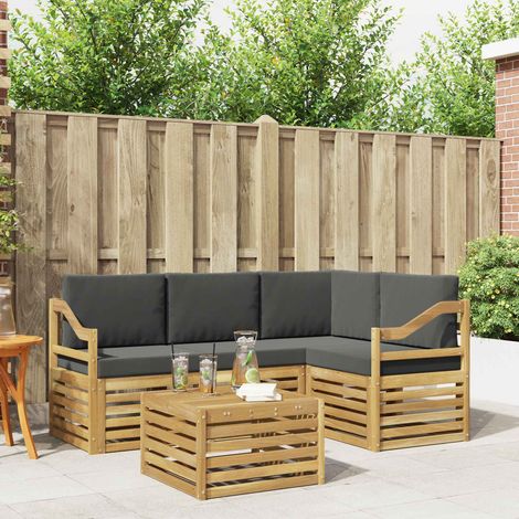 vidaXL Outdoor-Sofagarnitur 5 pcs Weiß und Anthrazit 59 x 59 x 37 cm (1/5)