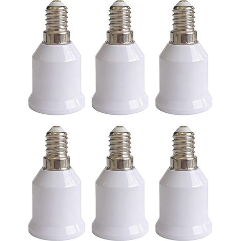 6 Pièces adaptateur e14 vers e27, Convertisseur E14 vers E27 pour Ampoules LED, Halogènes et Incandescente, pour ampoules LED et à incandescence et ampoules fluocompactes (1/5)