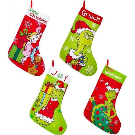 große Weihnachtsstrumpf-Dekorationen für Familienfeiern, zum Aufhängen, als Geschenktüte geeignet