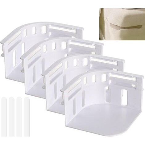 Lot de 4 tendeurs de drap de lit antidérapants avec bandes fixes pour toutes les tailles de matelas (blanc) (1/5)