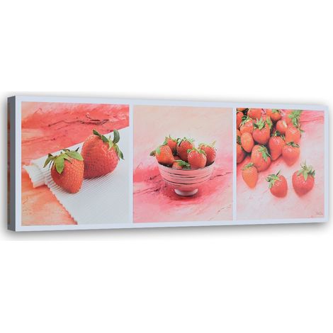 Tableau sur toile Fraises Fruits 90x30 (1/5)