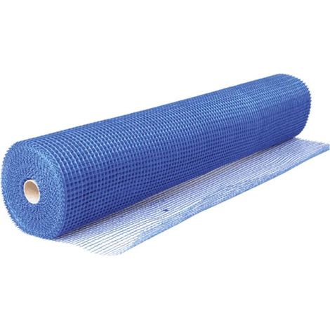 Treillis à mortier bleu 1 x 50 mètres Treillis à mortier idéal pour l'étanchéité Fibre de verre 90 g/m² 10 x 10 mm (1/5)
