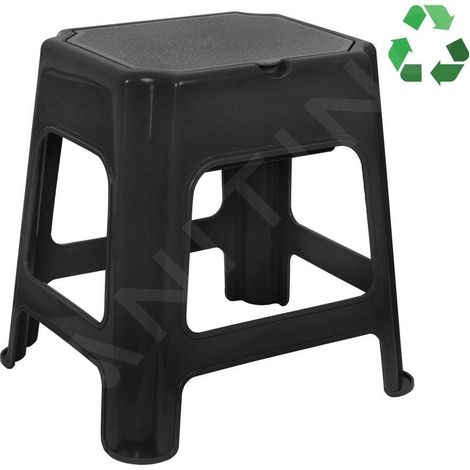 Aqualine - Tabouret de salle de bains, avec espace de rangement, noir 90902B (1/4)