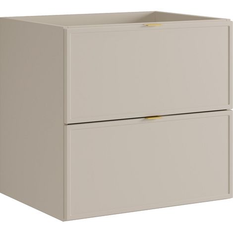 Mobile sotto lavabo sospeso con maniglie in metallo Beige 60 cm - ONDIL