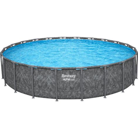 Bestway Piscine hors sol tubulaire ronde Bestway APX 365 671 x 132 cm gris foncé