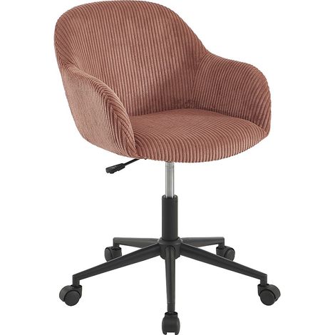 Sedia da ufficio - Velluto a coste - Rosa - MARENZIA