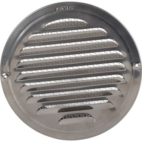 Grille d'aération ronde en acier inoxydable 304 pour conduit d'évacuation - 160mm - Cuisine et salle de bain (1/5)