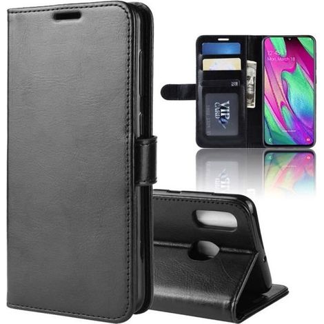 Pour Samsung Galaxy A40 Housse, PU Cuir Portefeuille avec Support Protection Housse Samsung Galaxy A40 (5.9") - Noir (1/4)