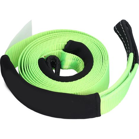 Câble de remorquage tout-terrain, câble de remorquage en polyester, 5 mètres, capacité de 5 tonnes, pour voitures particulières et fourgonnettes (vert) (1/5)