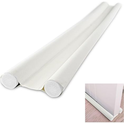 XEPHO 1 pièce Boudin de Porte Double Isolant 93 cm, Bas de Porte Asolation Anti Froid Lavable et Durable Anti Bruit Insect, Boudin Porte Blanc Bâton en Mousse Inséré Découpable Blanc (1/5)