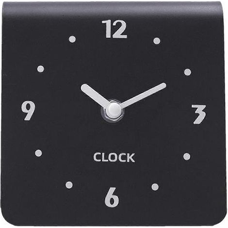 Schlichte Retro-Tischuhr fürs Wohnzimmer, geräuschlos, schwarz