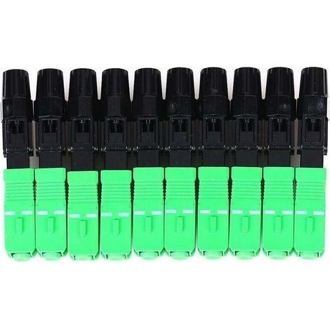 10 Pieces SC APC Fiber Optic Quick Connector, Single Mode Optical Connector, Tool-Free FTTH Connection (1/4)