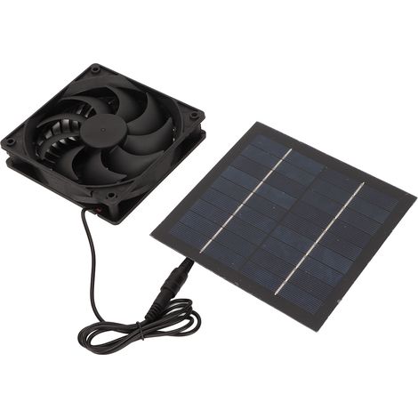Kit de ventilateur de panneau solaire Portable Compact à faible bruit écologique de ventilateur de panneau solaire de 5W pour le chenil de maison d'arbre de poulailler de maison d'animal familier (1/5)