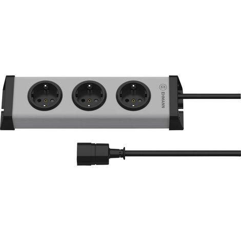 Multipresa senza interruttore 3 scomparti Grigio Schuko Ehmann Vario Linea