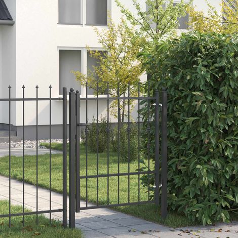 vidaXL Fence Gate HORST 100 x 125 cm Metal Black Lockable