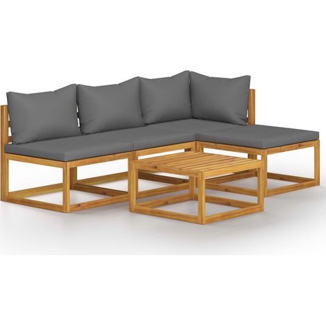 Maison Exclusive - 5-tlg. Garten-Lounge-Set mit Auflagen Massivho