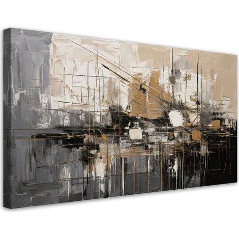Tableau déco Abstraction Ville Géométrique 100x50 (1/5)