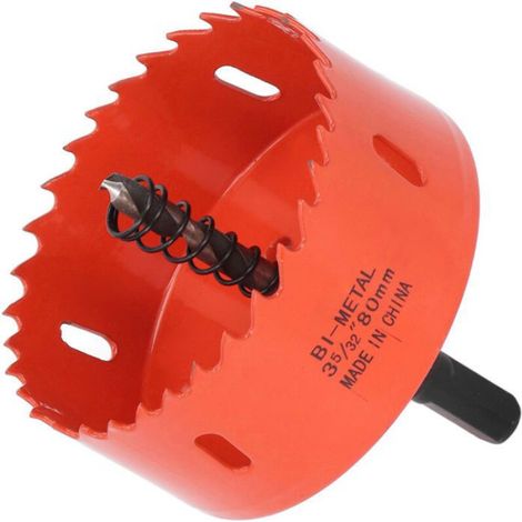 Scie à Trou - 80 mm - Pour Bois PVC Métal Doux - Avec Épine Centrale - 1 Pièce (1/5)