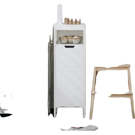 Armario para la ropa sucia, diseño compacto, construcción duradera, blanco. (1/2)