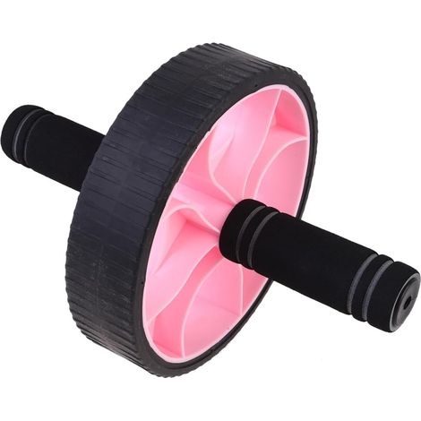 Rouleau abdominal rose léger et solide, musculation tronc, perte calories domicile