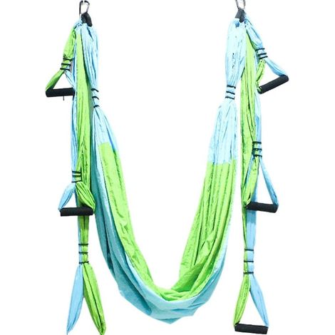 Hamac de yoga aérien 250 x 150 cm, hamac de suspension pour pilates et relaxation, couleur sarcelle, tissu résistant (1/5)