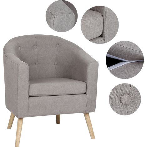 Aqrau Canapé en lin à six boutons Gris / 2 PCS (1/4)