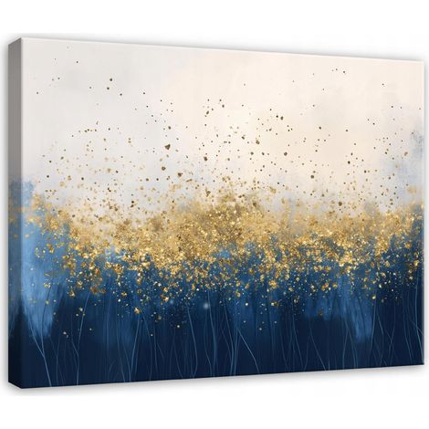 Peinture abstraite glamour or pour chambre salon cuisine sur toile 60x40 (1/3)