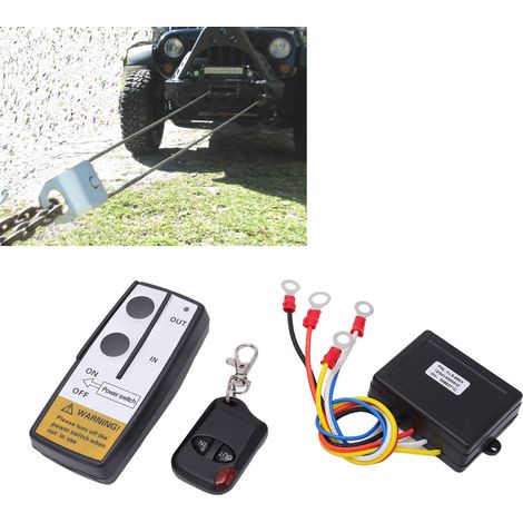 Universelles Funkfernbedienungsset für 12V/24V-Seilwinden: 1 Fernbedienung + 1 Fernbedienungsschlüssel + 1 Empfänger (Fernbedienung und Fernbedienungsschlüssel mit eingebauten Batterien) (KLS-998X) (B (1/5)