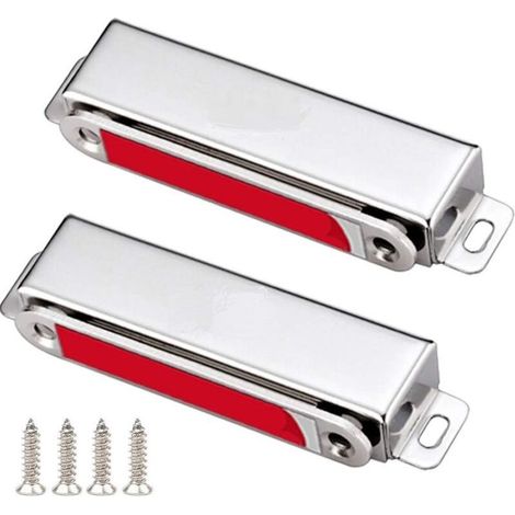 Leistungsstarke 28 kg Magnet-Türverschlüsse für Schränke, 2-teilige Magnet-Türriegel aus Edelstahl, starker und robuster Magnetverschluss für Möbel, Schubladen, Duschtüren und Schränke (1/4)
