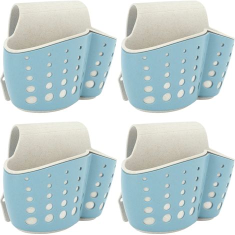 4er-Set Schwammhalter – blau – verstellbarer Riemen – 2-lagig – Küche/Badezimmer